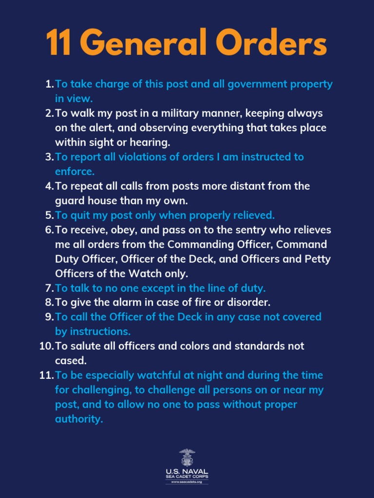 11 General Orders Usn