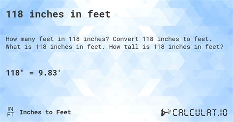 118 Inches In Feet