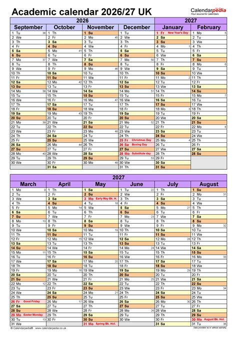 Academic Calendars 2026 27 Uk Free Printable Pdf Templates Academic Calendars 2026 27 Uk Free Printable Pdf Templates