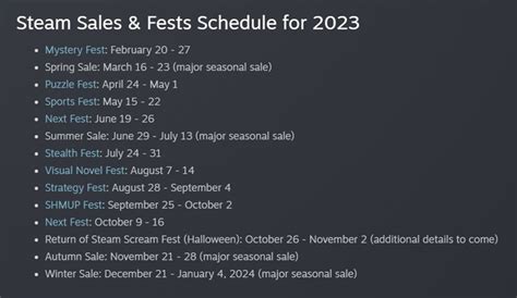 All Steam Sale Dates In 2023