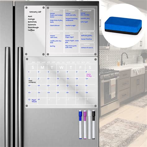 Amazon Com Acrylic Weekly Calendar Planner Board For Refrigerator Amazon Com Acrylic Weekly Calendar Planner Board For Refrigerator