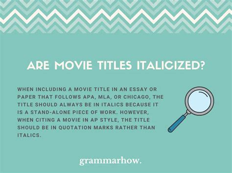 Are Movies Italicized