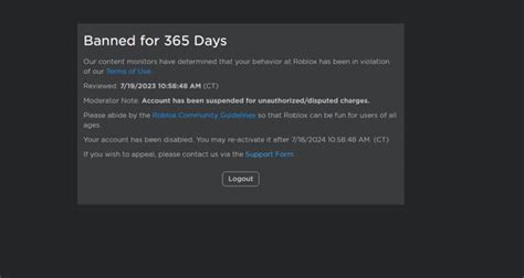 Banned On Roblox For Unauthorized Disputed Charges R Robloxhelp