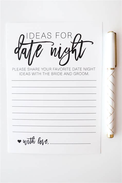 Bridal Shower Or Wedding Activity Date Night Suggestions For The Bridal Shower Or Wedding Activity Date Night Suggestions For The