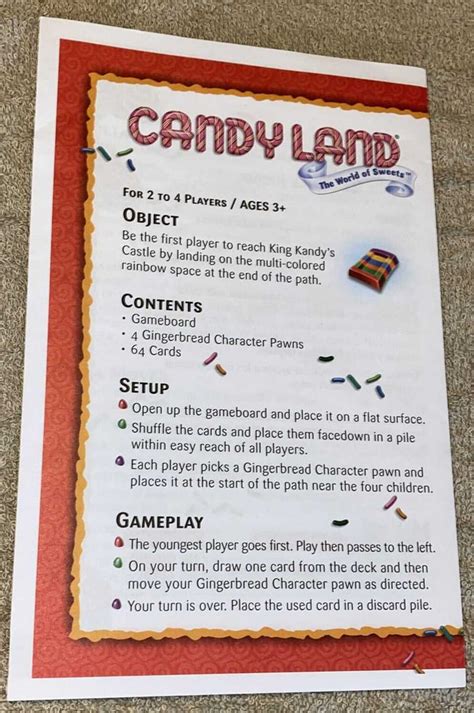 Candy Land Board Game Rules And Instructions Candyland Candyland Candy Land Board Game Rules And Instructions Candyland Candyland