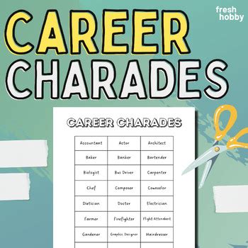 Career Charades 50 Career Slips Icebreaker Acting Game For Career Career Charades 50 Career Slips Icebreaker Acting Game For Career