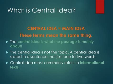 Central Idea Meaning