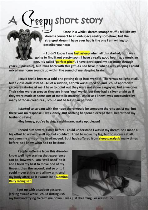 Creepy Short Story Worksheet Exercises Esl Worksheet By Aisha77 Creepy Short Story Worksheet Exercises Esl Worksheet By Aisha77