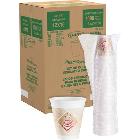 Dart Thermoglaze 16 Oz Design Insulated Foam Cups 16 Fl Oz White Foam Cold Drink Hot Drink 25 Bag 40 Carton Thomas Business Center Inc Dart Thermoglaze 16 Oz Design Insulated Foam Cups 16 Fl Oz White Foam Cold Drink Hot Drink 25 Bag 40 Carton Thomas Business Center Inc