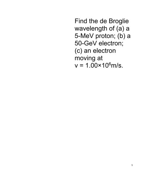 De Broglie Wavelength Pdf De Broglie Wavelength Pdf