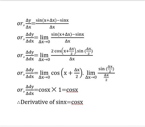 Derivative Of Sinx