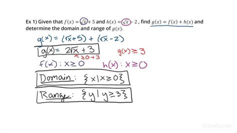 Determining The Domain Amp Range Of Combined Functions Algebra Study Com Determining The Domain Amp Range Of Combined Functions Algebra Study Com