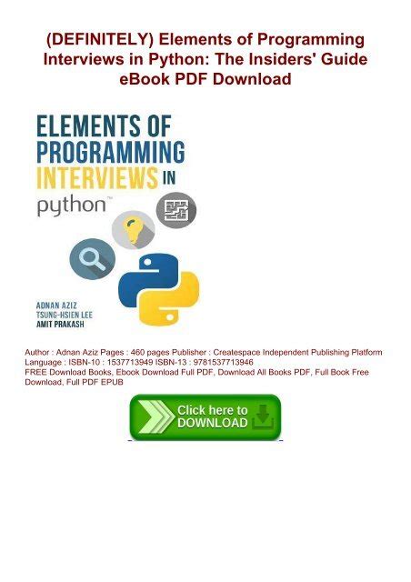 Elements Of Programming Interviews The Insiders Guide Phpfecol