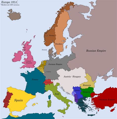 European Map Pre Ww1
