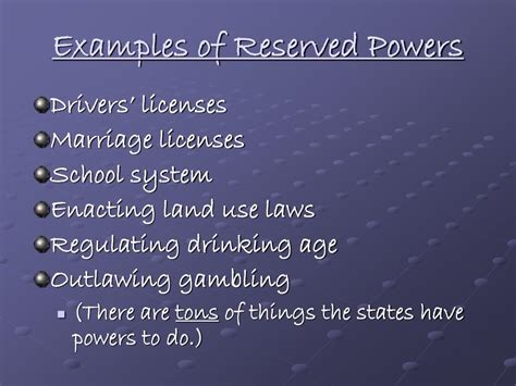 Examples Of Reserved Powers