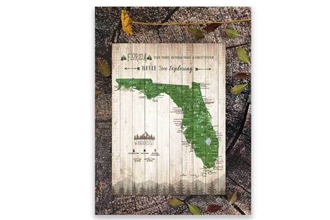 Florida State Parks Map Canvas Push Pin Board Personalized Florida State Parks Map Canvas Push Pin Board Personalized