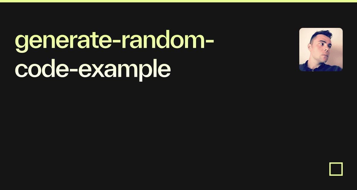 Generate Random Code