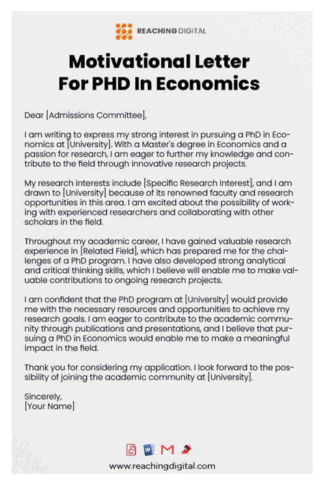 Great Motivation Letter For Phd In Economics 7 Free Templates Great Motivation Letter For Phd In Economics 7 Free Templates