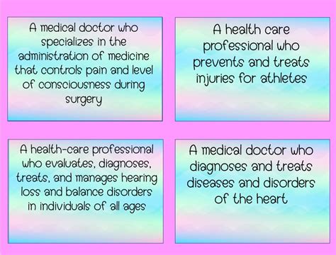 Health Care Careers Matching Cards Health Sciences Careers Health Care Careers Matching Cards Health Sciences Careers