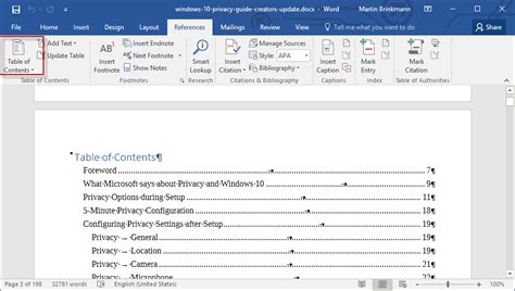 How To Add A Table Of Contents In Word
