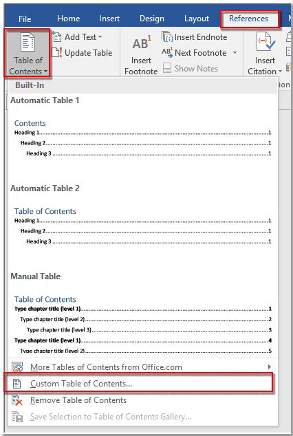 How To Create And Edit The Table Of Contents In Word