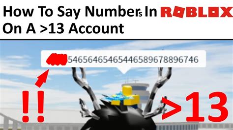 How To Say Numbers In Roblox On An Under 13 Years Account 2019