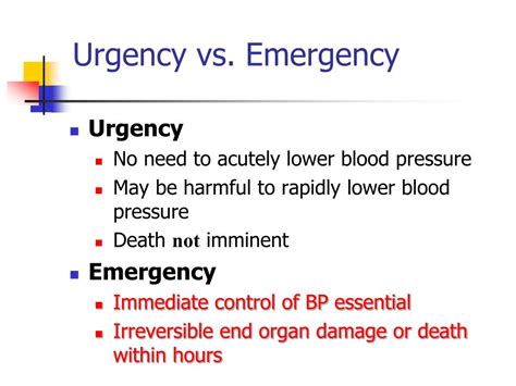 Hypertensive Urgency Vs Emergency