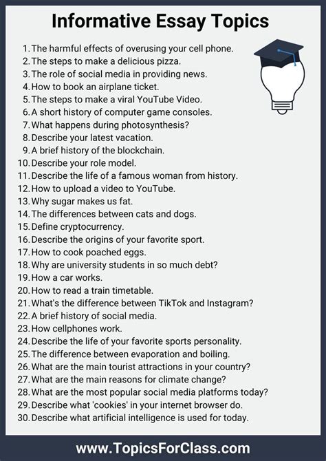 Informative Essay Topics