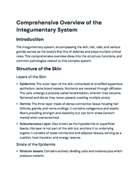 Integumentary System Overview Structure Functions Pathologies The Integumentary System Overview Structure Functions Pathologies The