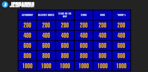 Jeopardy Game Generator Tool