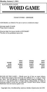 Kathleen Saxe Word Game Today