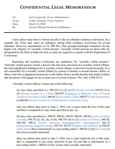 Legal Memorandum Sample