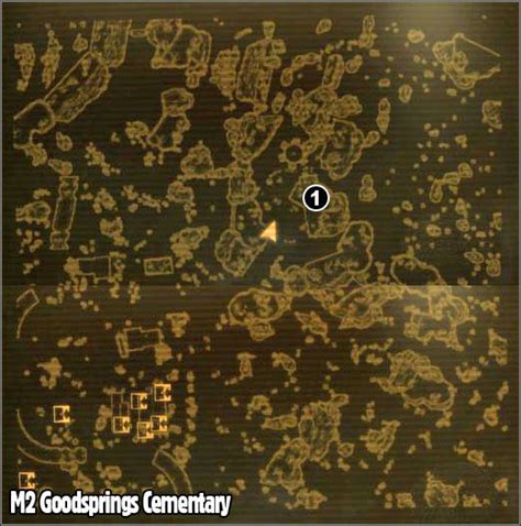 M2 Goodsprings Cemetery Maps Fallout New Vegas Game Guide