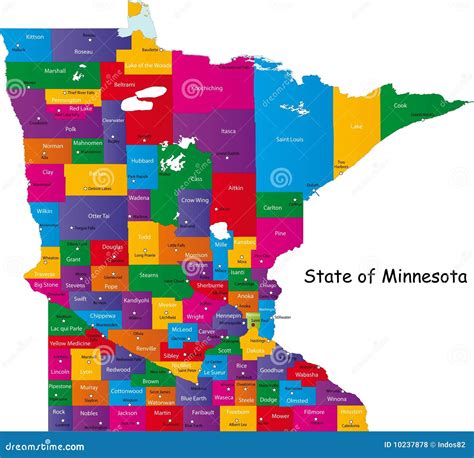 Minnesota County Map Royalty Free Vector Image