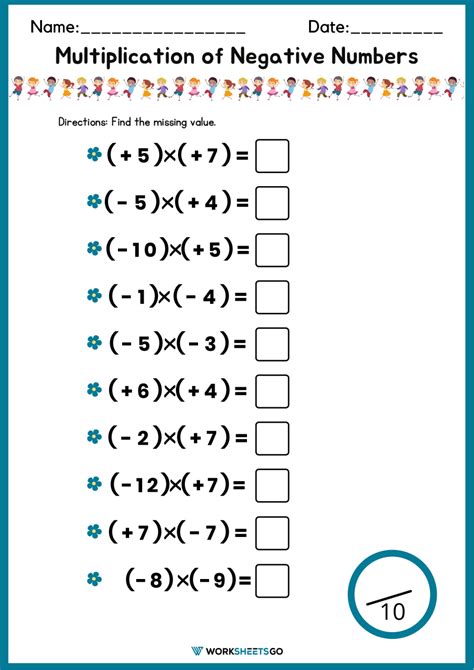 Multiplying Positive Negative Numbers Worksheets Multiplying Positive Negative Numbers Worksheets