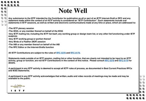 Note Well Any Submission To The Ietf Intended By The Contributor For Note Well Any Submission To The Ietf Intended By The Contributor For