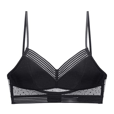 Orchip Women Lace Bra Mesh Perspective Wirefree Padded Bralette Low Orchip Women Lace Bra Mesh Perspective Wirefree Padded Bralette Low
