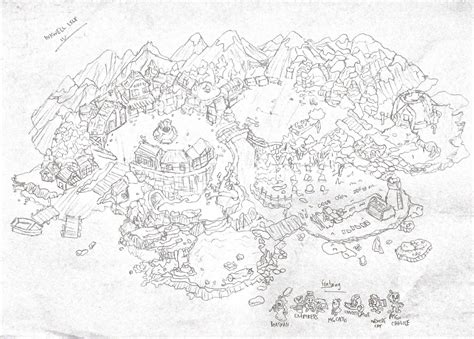 Pencil Drawing Of The Dlc S Main Map Inkwell Isle Iv R Cuphead