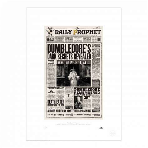 Pergament Harry Potter Daily Prophet Dumbledore S Dark Secret