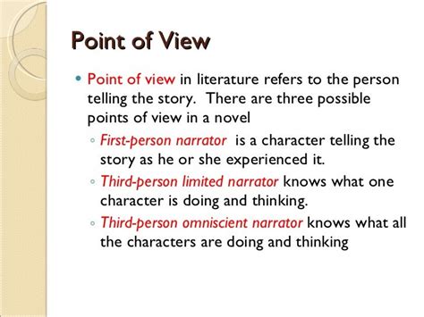 Point Of View In Literature