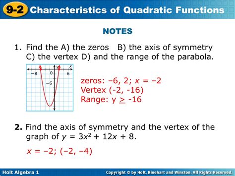 Ppt Find The Zeros Axis Of Symmetry Vertex And Range Of A Quadratic Ppt Find The Zeros Axis Of Symmetry Vertex And Range Of A Quadratic