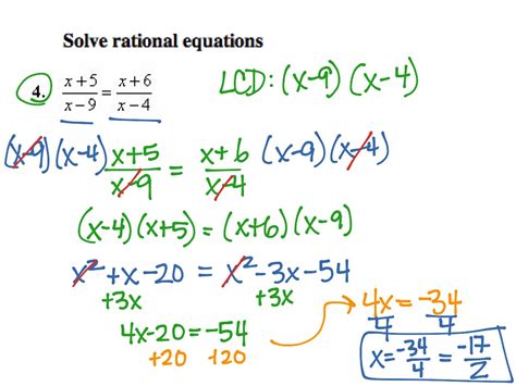 Rational Equations Solving For X Rational Equations Solving For X