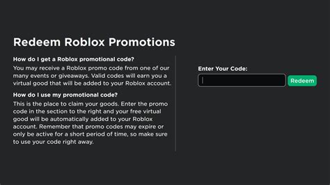 Roblox Redeem Promo Code