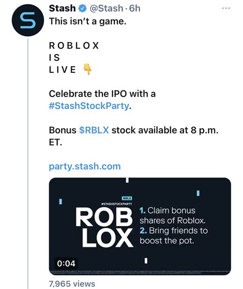 Roblox Stash Stock Party Going On Now Cashbacktrek