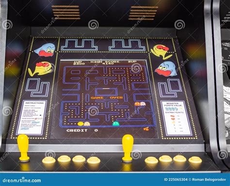 Screen And Controls Of Pac Man Arcade Coin Op Machine Editorial Stock Screen And Controls Of Pac Man Arcade Coin Op Machine Editorial Stock