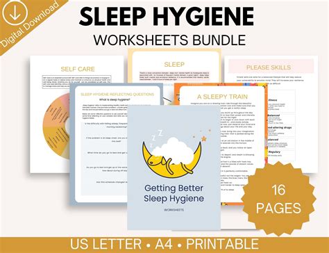 Sleep Hygiene Worksheets Sleep Journal Sleep Habits Nightmare Sleep Hygiene Worksheets Sleep Journal Sleep Habits Nightmare