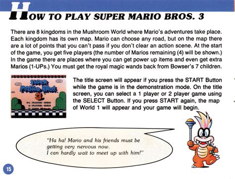 Super Mario Bros 3 Manual Super Mario Bros 3 Manual