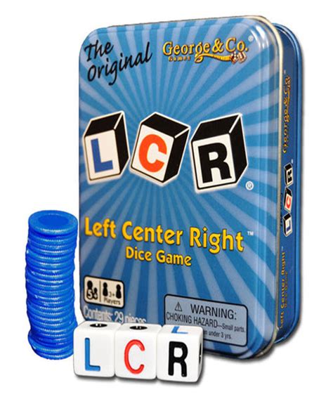 The Original Lcr Left Center Right Blue Tin Dicegames Com