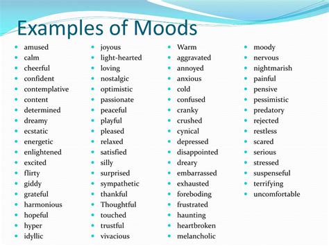 Types Of Moods