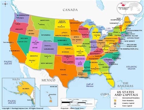 United States Map Capitals And States